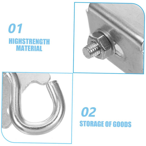 Killer Grip Six Piece Heavy Duty Girder Clamp Hooks For Beam Storage Versatile Shelving Brackets For Warehouse Organization close-up of durable steel hook and clamp bolt.