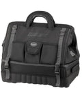 Black Pro Drop-Bottom Tool Bag With 15 Pockets, Waterproof Bottom, StayPut Handles, Removable Padded Strap For Pros