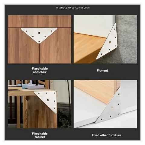 Heavy Duty Stainless Steel Angle Brackets 3 Sets Easy Install Corner Mounts For Shelving And Furniture DIY Projects Durable Corrosion