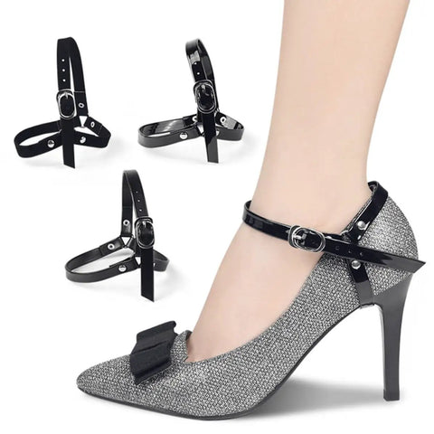 Skip The Blisters And Heel Slide Drama With Adjustable Anti Drop Shoe Straps Premium Pumps Accessories Durable Metal And PU Ankle Bands Lock In A Custom Fit For Women Six Pack Black on high-heeled shoes.