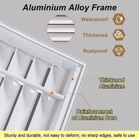 Top Shelf Black Ten By Ten Louvered Return Air Grille With Slick Magnetic Door And Built In Filter For Drywall Attic Or Crawl Space Vent Cover With No Sweat Install Setup, featuring aluminium alloy frame.