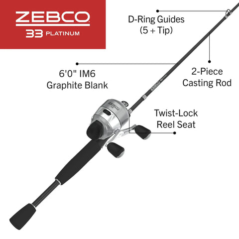Spincast Reel And Rod Combo, 6-Foot Two-Piece Graphite Rod With Comfortable EVA Handle, No-Tangle Design, All-Metal Body
