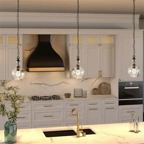 7 Inch Wide Pendant Light With Clear Glass Shade And Blackened Bronze Finish A Game Changer For Kitchen Island And Dining Room