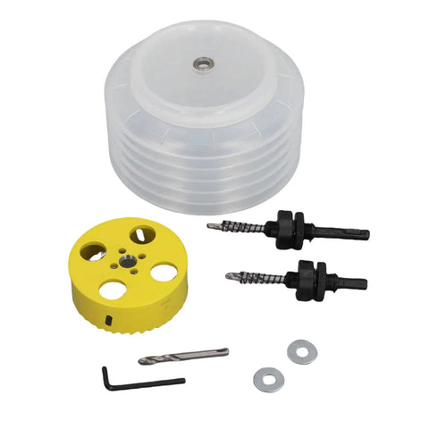 Awesome FTVOGUE Bimetallic Hole Saw Kit For Recessed Light Installation With Dust Bowl Cutting Clean Holes In Wood Plastic PVC And Metal For DIY Pros and Homeowners Alike, dust bowl and accessories