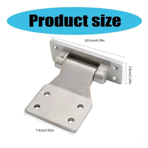 Self Closing Reversible Door Hinge in Stainless Steel with Smooth Sliding Bearing for Cabinets and Boxes, product size shown