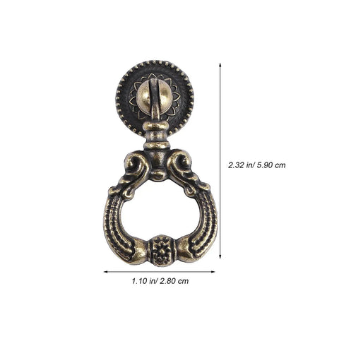 Retro Zinc Alloy Pull Ring Cabinet Handles 4 Pack For Cabinets And Cupboards, Vintage Drawer Knob Pulls, 59mm Length, Gold Finish