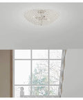Cassandra 4 Light Brushed Nickel Ceiling Mount Fixture With K9 Crystal Glass For A Clean Modern Vibe And Lit Crystal Glow
