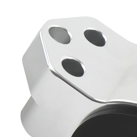 Close-up view of the aluminum engine mount plate with holes from the Rock Solid Beefy Engine Motor Mount Kit for 1992 to 1995 Honda Civic EG.