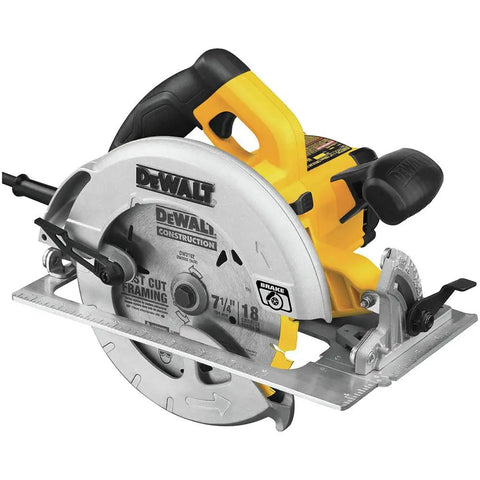 Lightweight 7-1/4 Inch Corded Circular Saw Featuring A Badass 15 Amp Motor With Snappy Electric Brake, ideal for framing.