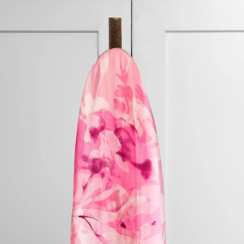Straight Up Solid Natural Wood Wall Hooks For Bags And Hats Vintage Branch Coat Rack Entryway Storage with pink floral scarf