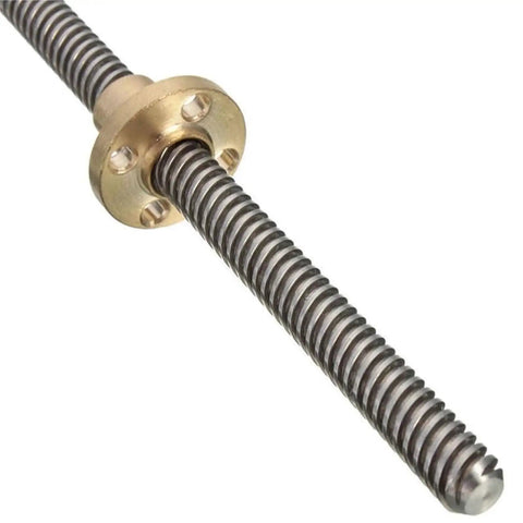 Close-up of T20 Lead Screw With 4mm Pitch Delivers Knockout Smoothness For 3D Printers And Cnc Machining Heavy Duty Brass Nut