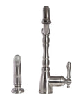Single Handle Kitchen Faucet With Side Sprayer In Satin Nickel Or Oil Rubbed Bronze Finish, Victorian Style 2 Hole Mount, 1.8 Gpm Flow