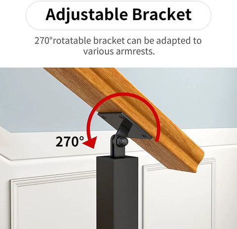 Adjustable bracket for Damn Durable Square Metal Railing Balusters, 270° rotatable for various armrests.