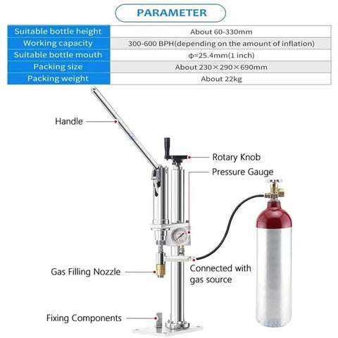 Slick Manual Aerosol Spray Can Filler Machine For Zero Hassle Paint Refills And Butane Gas Tanks with pressure gauge and nozzle.