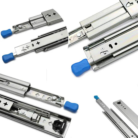 Full Extension Drawer Slides With Locking Function For Cabinets And Furniture, 950mm Bead Slides, Silent Glide Runners