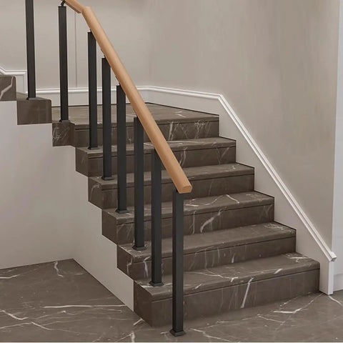 Tough As Nails Black Metal Stair Railing Spindles Crafted From Premium Wrought Iron Balusters for modern indoor staircase.