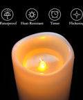 6 By 4 Inch Waterproof Outdoor Flameless Candles With Remote And Timer Battery Powered Flickering LED Pillar Candles