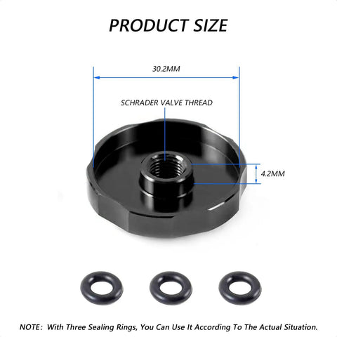 Bike Air Valve Top Cap For Front Fork Suspension Aluminum Alloy Shield Protective Cover For Mountain Bike and Road Bike MTB Easy Install Black