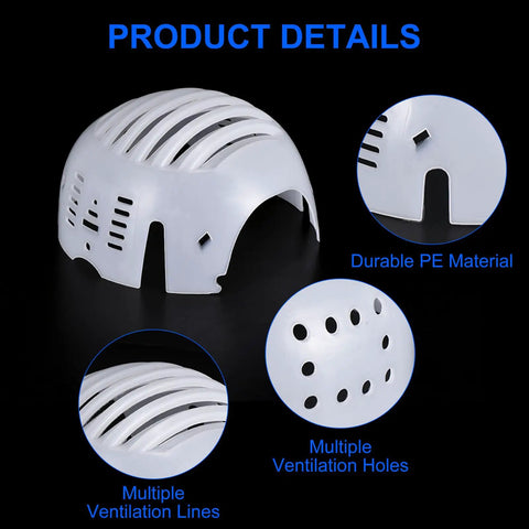 Two Pack PE Lined Bump Cap Inserts For Head Protection, Lightweight Universal Baseball Hard Hat Inserts With Adjustable Strap, White, Fits 58 To 62 Cm Heads