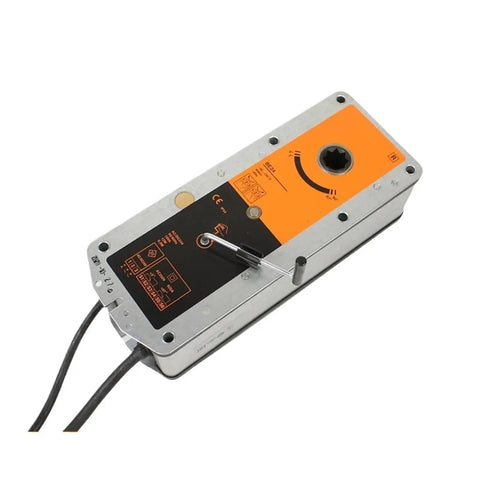 Hefty Hvac Damper Actuator Packing Forty Nm Of Badass Torque For Quick Open Close Ventilation Control Featuring Snappy Sixty Second Travel And Rock Solid Dual Spdt Switches For Perfect Grip, top view showing connectors.