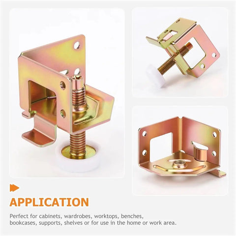 10 Pack Adjustable Furniture Feet Levelers For Tables, Chairs, And Cabinets, Heavy Duty Galvanized with precise adjustment.