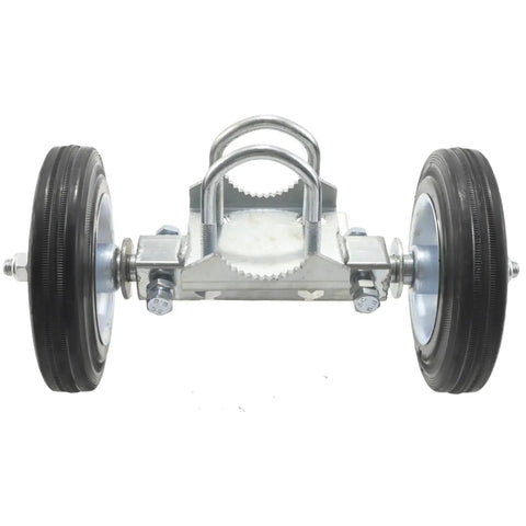 Front view of 6 Inch Heavy Duty Sliding Gate Rollers With Rubber Wheels No Track Gate Hardware Kit for driveways and fences