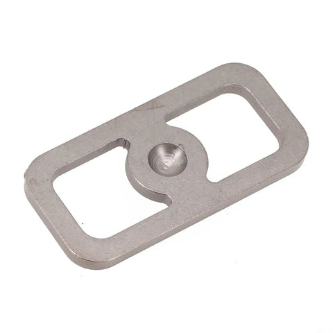 High Carbon Steel Fire Starter Striker for Camping and Hiking portable flint sparker with keychain, flat view of metal rectangle