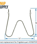 Oven Bake Element Replacement For Electrolux, Frigidaire, Gibson, Kelvinator, And Westinghouse, 17x19 inch, model 316075104.