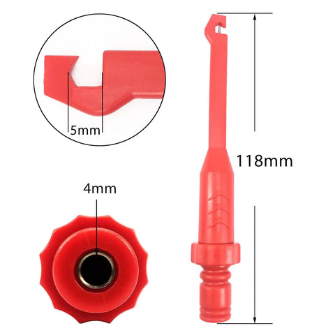 Close-up of red Two Pack Multimeter Test Lead Set With Wire Piercing Probes And Insulated Back Probes For Diagnostic Electrical Testing measurements