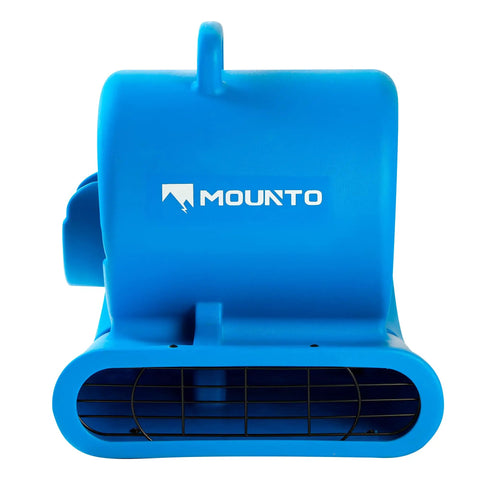 Beefed Up Heavy Duty One Third HP 2000 CFM Air Mover For Water Damage Restoration front view, blue with grille and handle visible