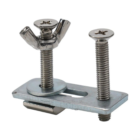 Close-up of metal components from the 4-Pack M6 T-Track Hold Down Clamps that grit your wood for CNC routers.
