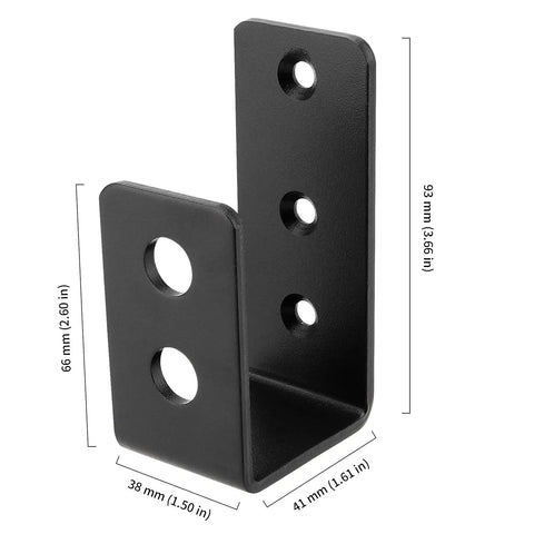 Built Tough Heavy Duty Door Barricade Brackets 8 Pack 2X4 Inch U Shaped Drop Open Bar Holders Rust Proof Security Hardware close-up angle.
