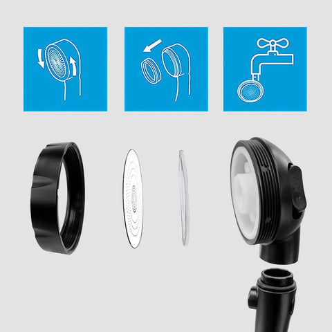 High Pressure Handheld Shower Head With On Off Pause Switch No Hassle 3 Spray Modes Shut Off Button removal instructions