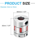 Aviation Aluminum Shaft Coupling 8Mm To 18Mm Flexible Spider Coupler L50Mm By D40Mm for CNC Routers.