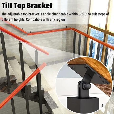 Hella Sturdy White Stainless Steel Stair Spindles For Deck And Porch, adjustable tilt top bracket for various heights.