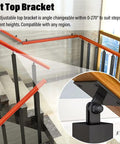Tilt Top Bracket for Quick Install Black Stair Balusters Side Mount Deck Railing Posts with adjustable angle feature.