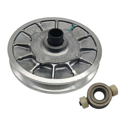 Circular Ball Bearing With Shaft Assembly Oem Replacement 1323298 Driven Gear For Atv Drivetrain Component close-up view of silver bearing assembly and gear.