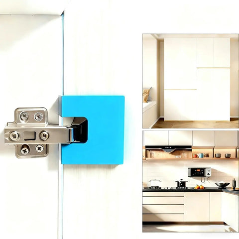 Hinge Jig For Quick Door Installation, Magnetic Alignment Guide, Adjustable Accurate Template, 4 Pack on cabinet door