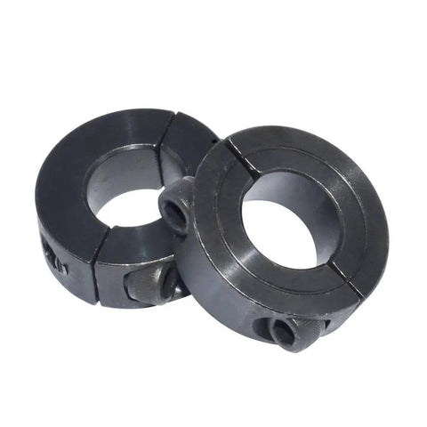 Two Piece Clamp Shaft Collar For One Inch Bore, Carbon Steel, Oxide Black Finish, Outside Diameter One Point Seven Five Inches, Width Half Inch, Pack Of Two