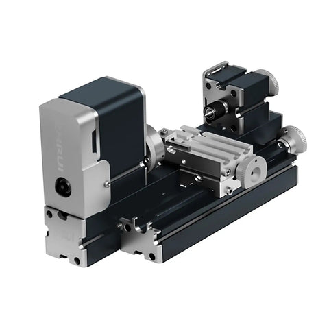 Zhrui 36W 12V Mini Lathe Machine Tool With All Metal Build For Hobbyists And Woodworking Craft Projects Up To 20000 Rpm Speed, showing motor and precision components.