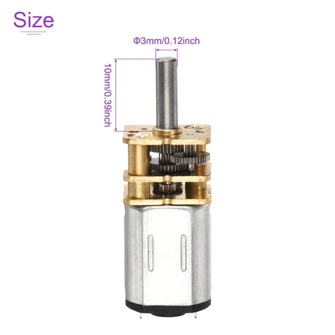 Three Pack 12V Micro DC Gear Motor With Metal Gearbox 30 RPM 12 Rated Torque 10mm Output Shaft 3mm Shaft 1:298 Reduction 1W Power