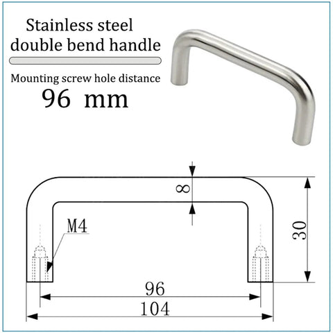 Sleek Silver Stainless Steel Cabinet Knobs And Drawer Pulls Set For Kitchen Cupboards, 96mm size, satin finish