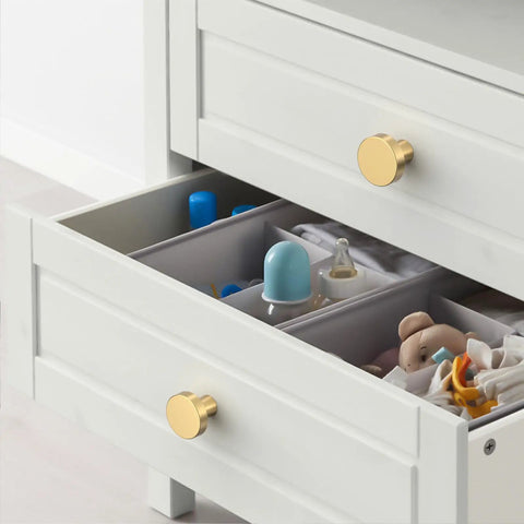 Drawer with Brushed Gold Cabinet Knobs 10 Pack Zinc Drawer Dresser Pulls For Kitchen Cabinets And Furniture Hardware