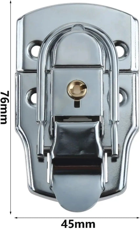 Super Tight Fit Metal Hasp Buckle With Key For Suitcase, Locker, Cabinet Doors, Desk Drawers And Tool Chests To Keep Stuff Locked And Safe Today 76mm x 45mm