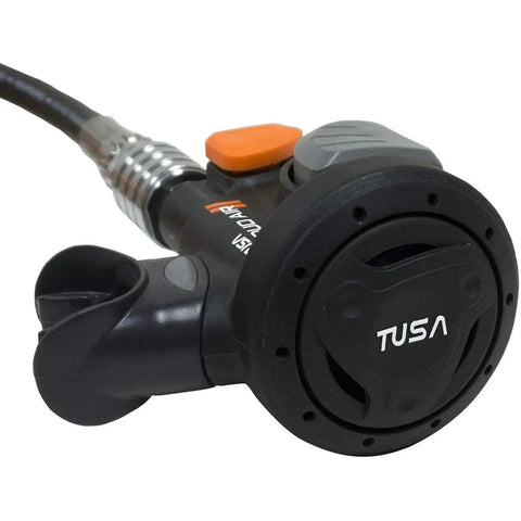 Side view of Duo Air II Alternate Combo Inflator for Scuba BCDs with downstream demand valve and smooth breathing mechanism.
