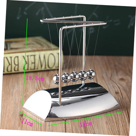 Z Shape Desktop Pendulum Balls Toy For Newtons Cradle Learning Five Ball Physics Experiment Kit for energy dynamics on wood desk