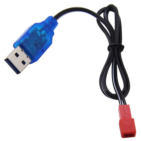 3.7V 400mA 1S Li Ion USB Charging Cable With Red JST Plug For Huina 1337 And 1338 RC Construction Trucks Built In Overcharge Protection