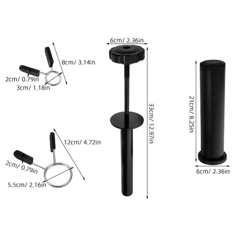 Gym Weight Stack Pin Latch for barbell fitness equipment, carbon steel construction with dimensions and components visible