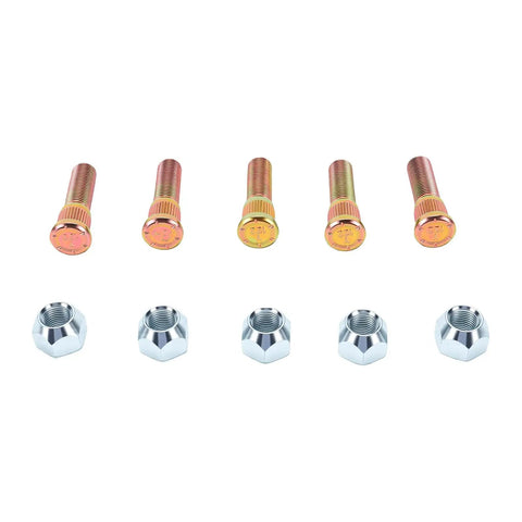 Solid GOTOTOP 1/2 Inch 20 Fine Thread Wheel Studs And Lug Nuts Kit For Most Vehicles Includes Five Bolts And Nuts Perfect For Trailer Hub Maintenance And Secure Wheel Assembly Installation, five steel studs and chrome lug nuts