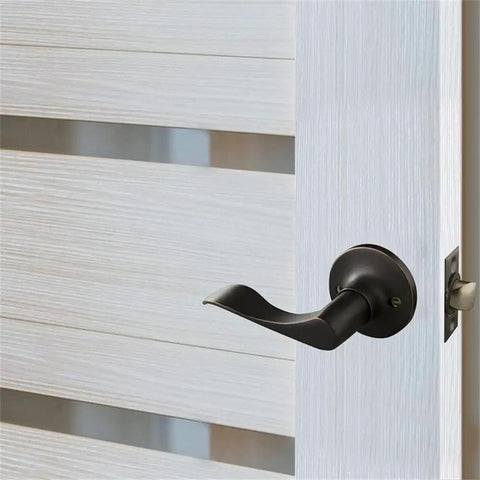 Two Pack Metal Passage Door Knobs in Oil Rubbed Bronze Finish, Built To Last Non Locking Interior Hardware For Everyday Use